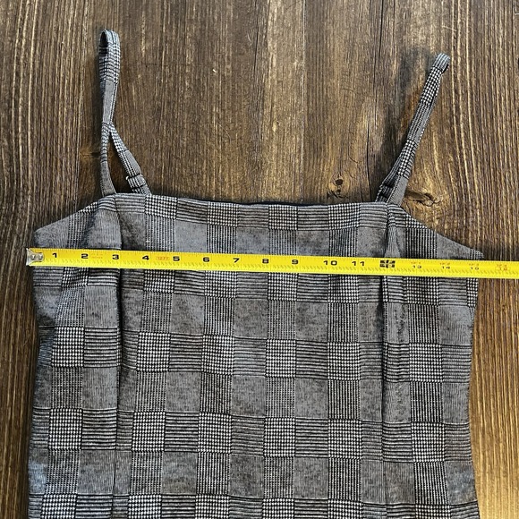 Forever 21 Black Gray Plaid Mini Dress Women's Large‎ Sleeveless Checkered Lined - Picture 8 of 14